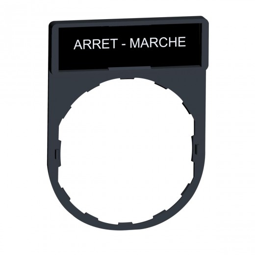 ZBY2166 - Harmony - porte-étiquette 30x40 + étiquette 'ARRET-MARCHE' 8x27 - blanc/noir