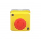 XALK178 - Station de commande, Harmony XALD, XALK, plastique, couvercle jaune, 1 bouton coup de poing rouge 40mm, tourner pour débloquer, 1NC - Schneider Electric - 3