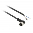 XZCP0266L5 - Connecteurs pré-câblés XZ, femelle coudée, ˜ 8 mm, 3 broches, câble PUR 5 m - Schneider Electric - 0